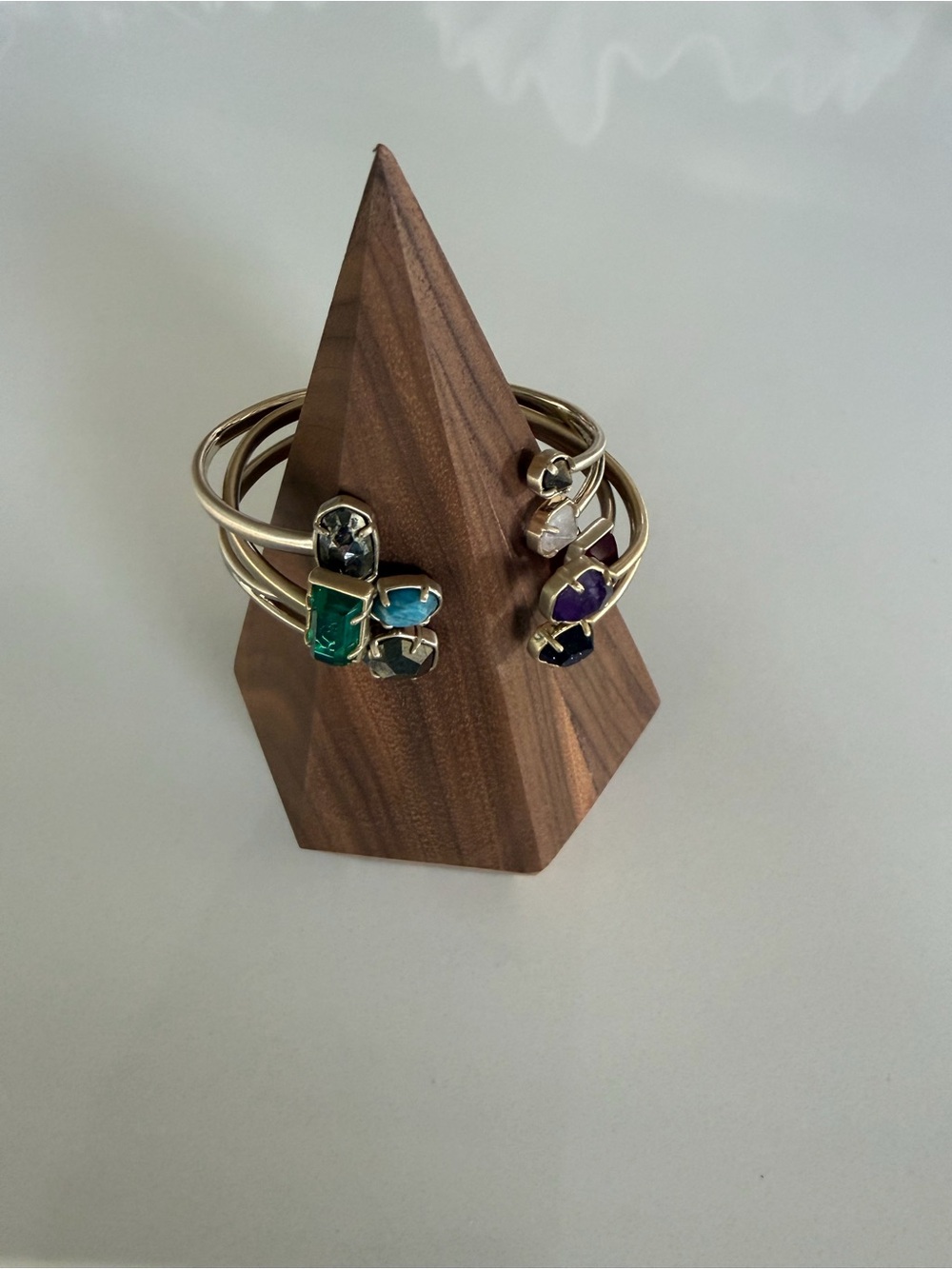 Kendra Scott Gold-Tone Multi Stone Open Cuff set of 3 Bracelets - Jewel Tones